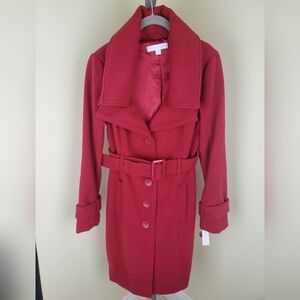New York & Company Red Trench Coat Size Medium new with tags